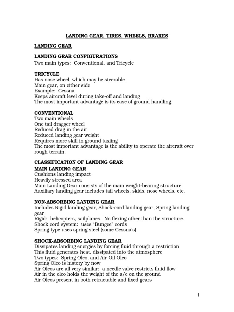 Landing Gear Pdf Landing Gear Tire