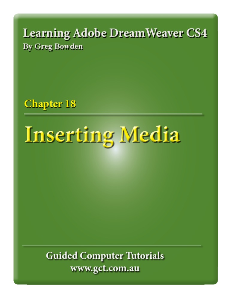 Learning Adobe DreamWeaver CS4 Inserting Media Adobe