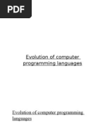 Evolution of Computer Programming Languages