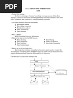 Data Mining and Warehousing