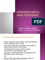 Kesehatan Kerja Pada Fisioterapi