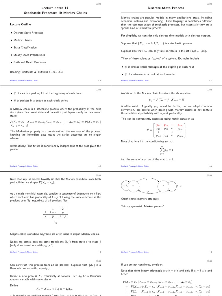 Markov Chain | PDF | Markov Chain | Stochastic Process