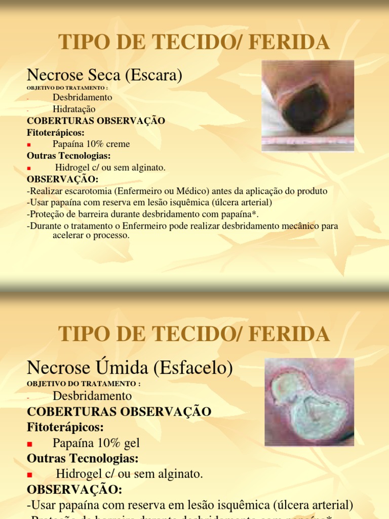 TIPO de de Feridas e Tratamentos Necrosis Medicine