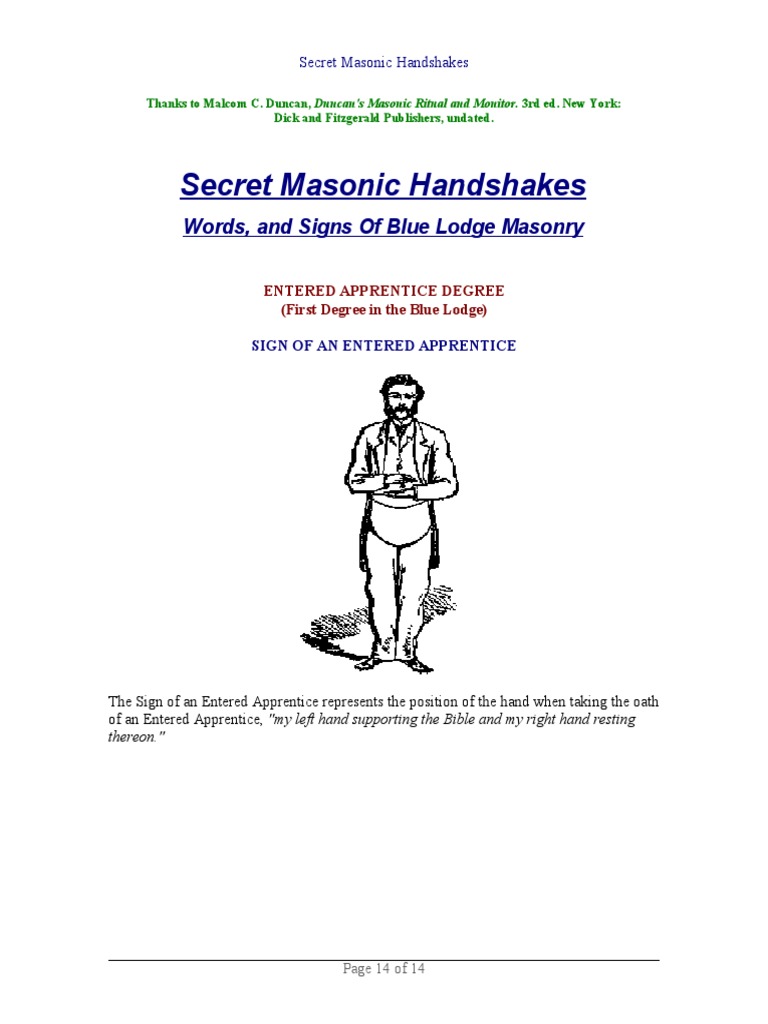 Masonic Handshakes and Rituals Explained | PDF