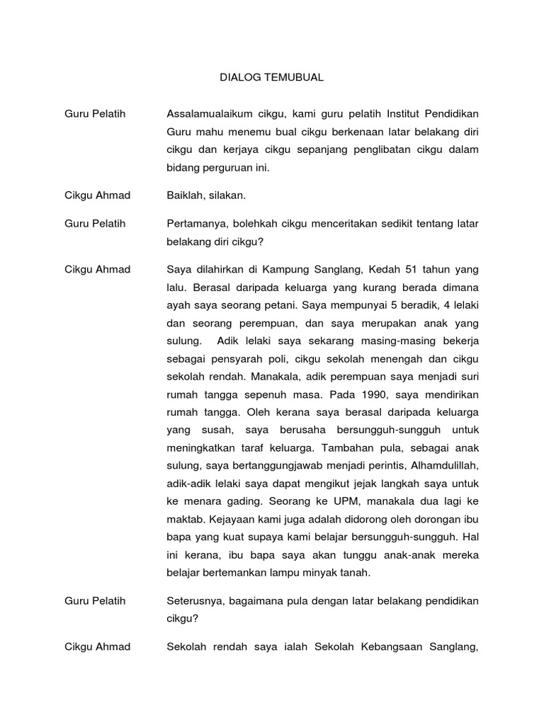 Dialog Temubual Pdf