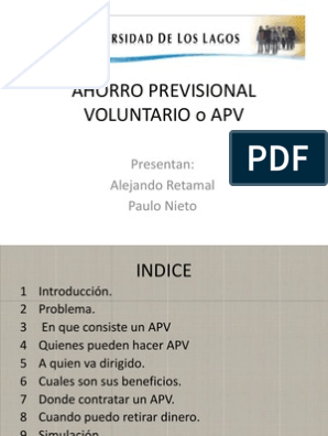 Ahorro Previsional Voluntario (Apv), PDF, Ahorro