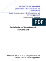Capitalisation Ou Transmission de Savoir-Faire PDF