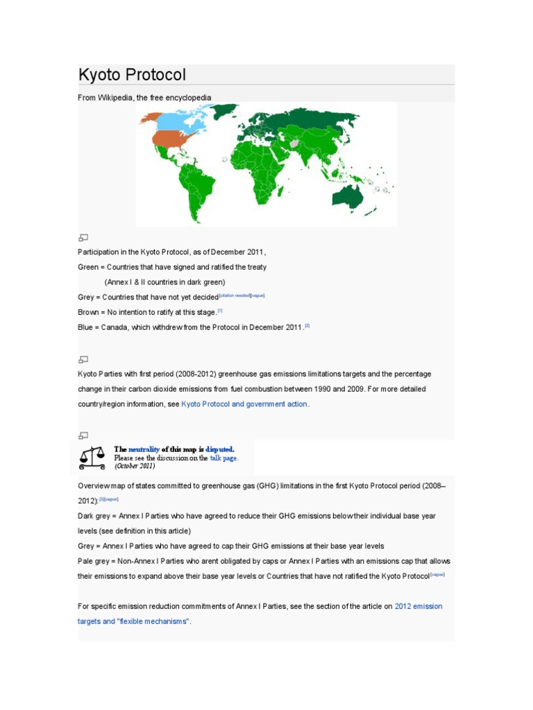 Kyoto Protocol Participation Overview | PDF | Kyoto Protocol | United ...