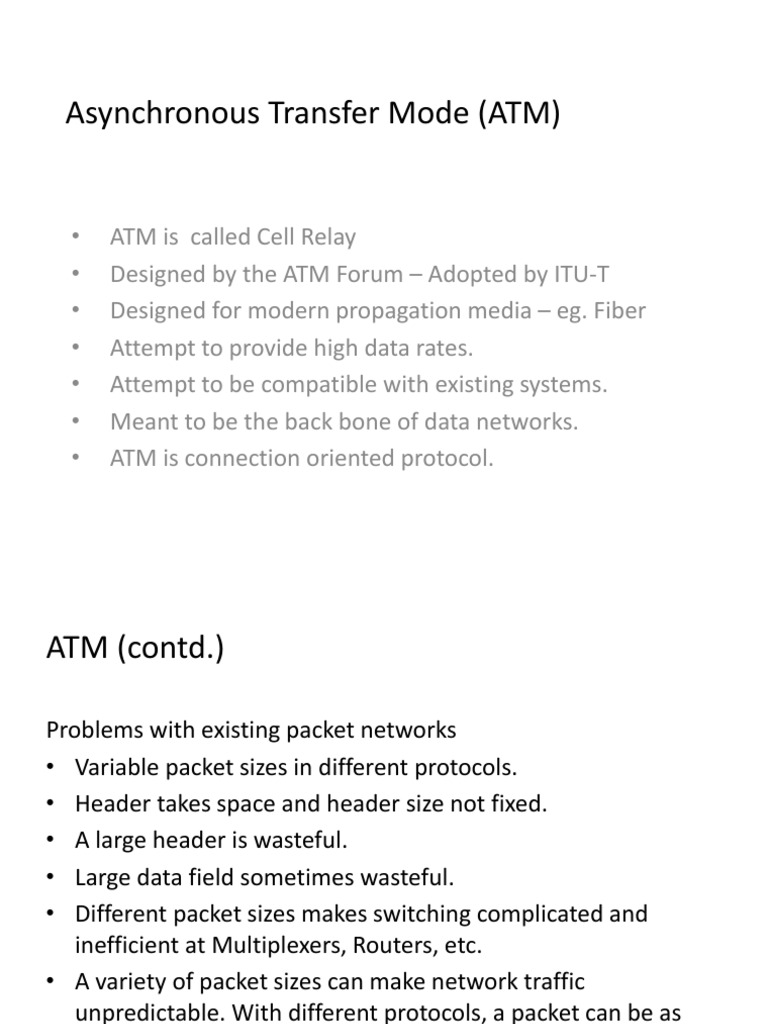 Overview of Asynchronous Transfer Mode | PDF | Asynchronous Transfer ...