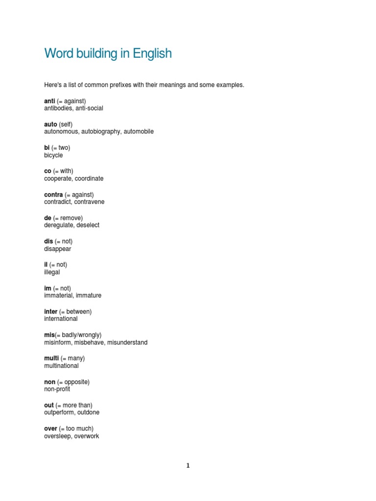Word Building in English | PDF