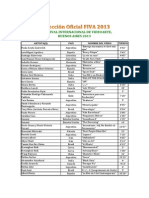 Selección Oficial FIVA 2013