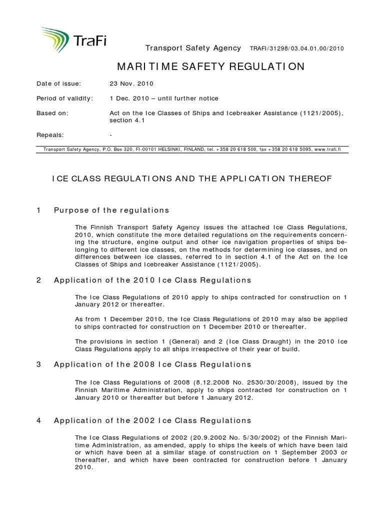 Finnish-Swedish Ice Class Regulations 2010 | PDF | Propeller | Shear Stress