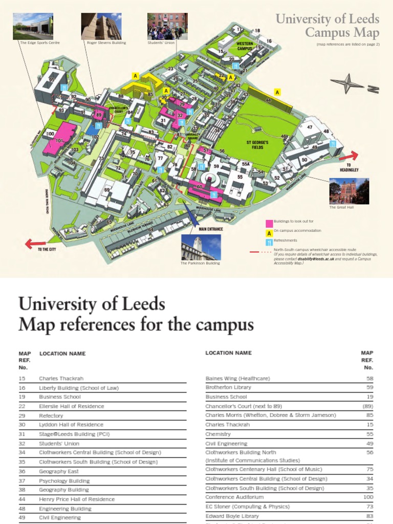 University of Leeds Campus Map: A A A A | PDF | Academia | Science