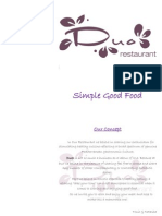 Duo Restaurant A la Carte menu  2013 
