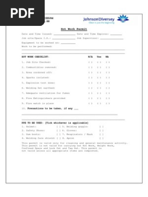 Hot Work Permit