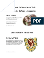 Ejemplos de Dedicatorias de Tesis