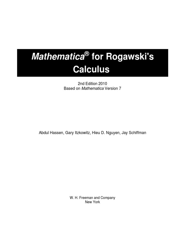 Mathematica For Rogawski's Calculus 2nd Editiion - Complete | PDF