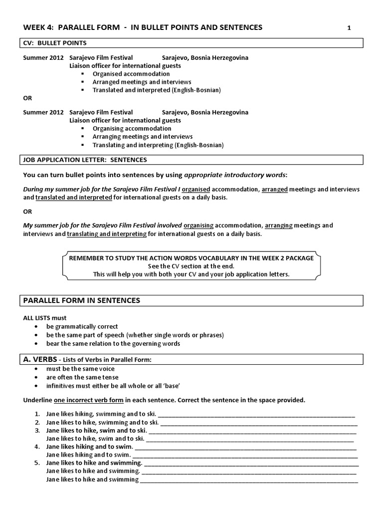 4 Parallel Form Key | PDF | Phrase | Clause