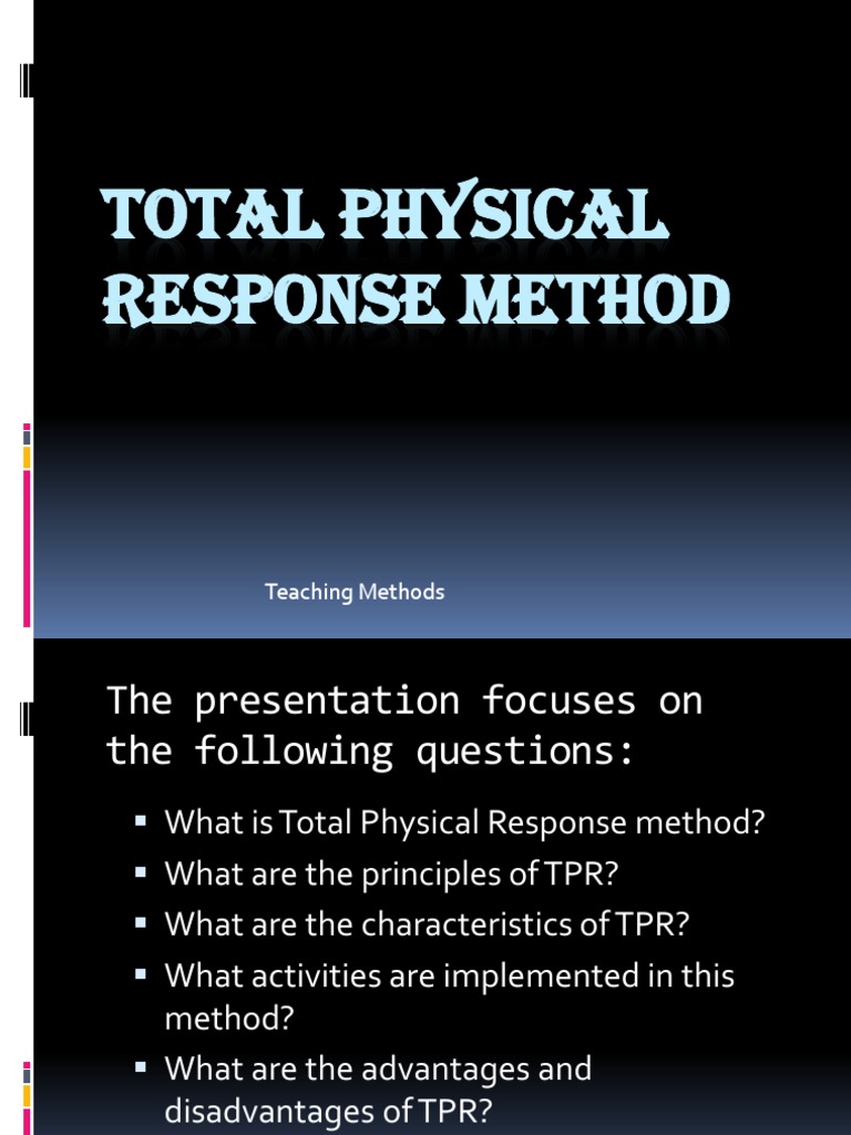 Total Physical Response Method Applied Linguistics Psycholinguistics