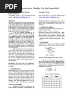 vlsi implementation for high speed adders