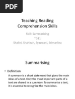 Teaching Reading Comprehension Skills