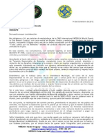 Carta WEEAC para Sr. Intendente Municipal de Maldonado - Sr. Oscar de Los Santos