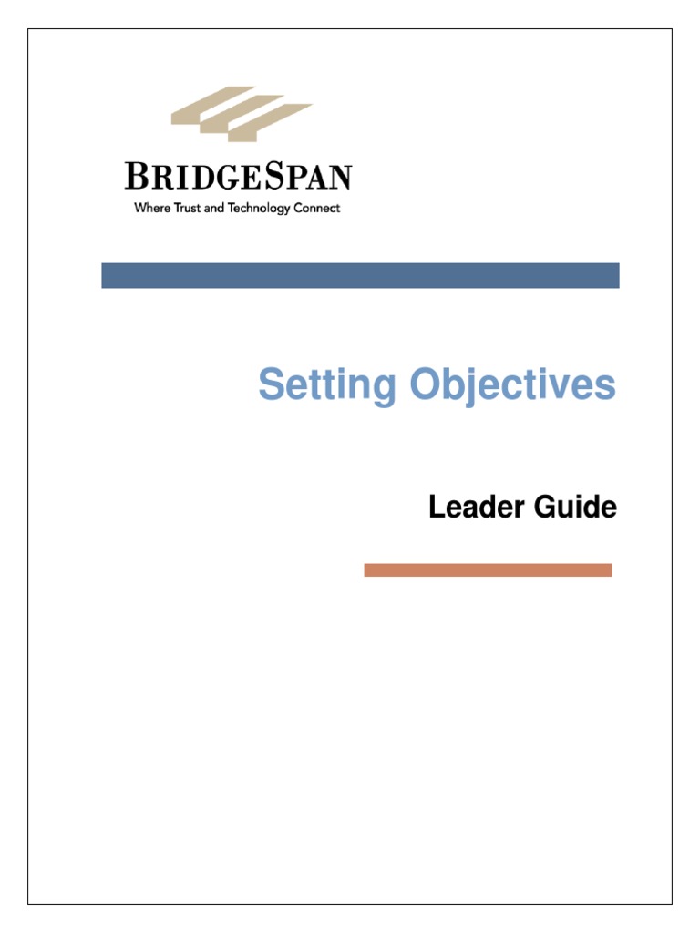 SettingObjectivesLeaderGuide PDF | PDF