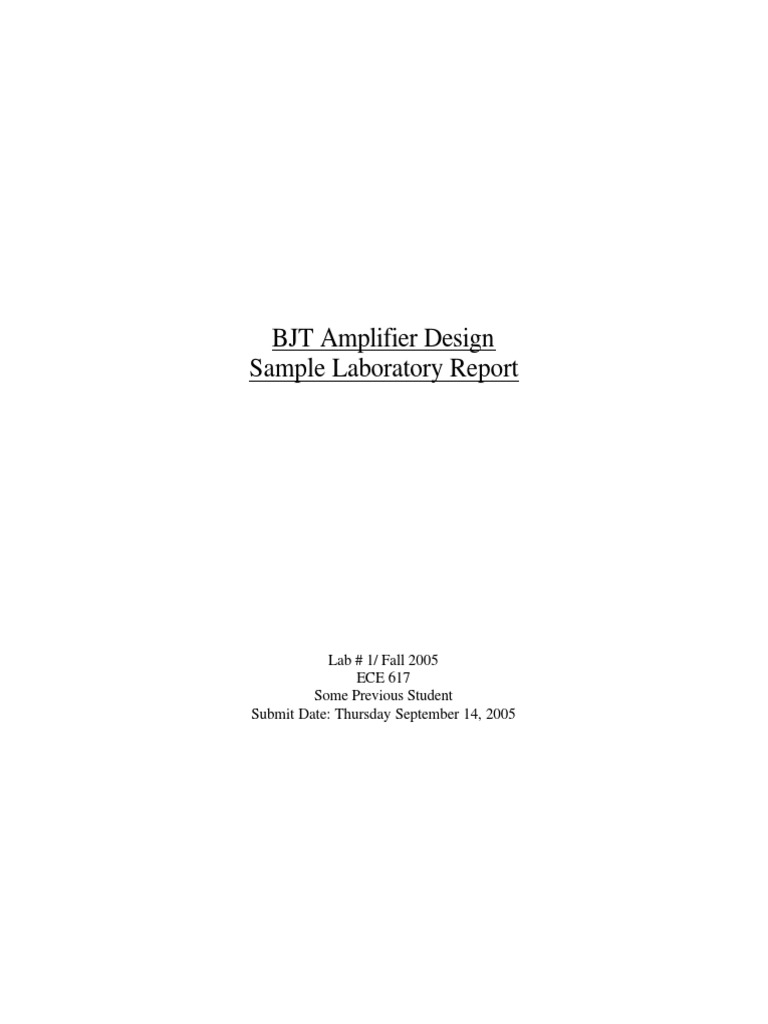 Sample Lab Write Up PDF | PDF | Amplifier | Bipolar Junction Transistor