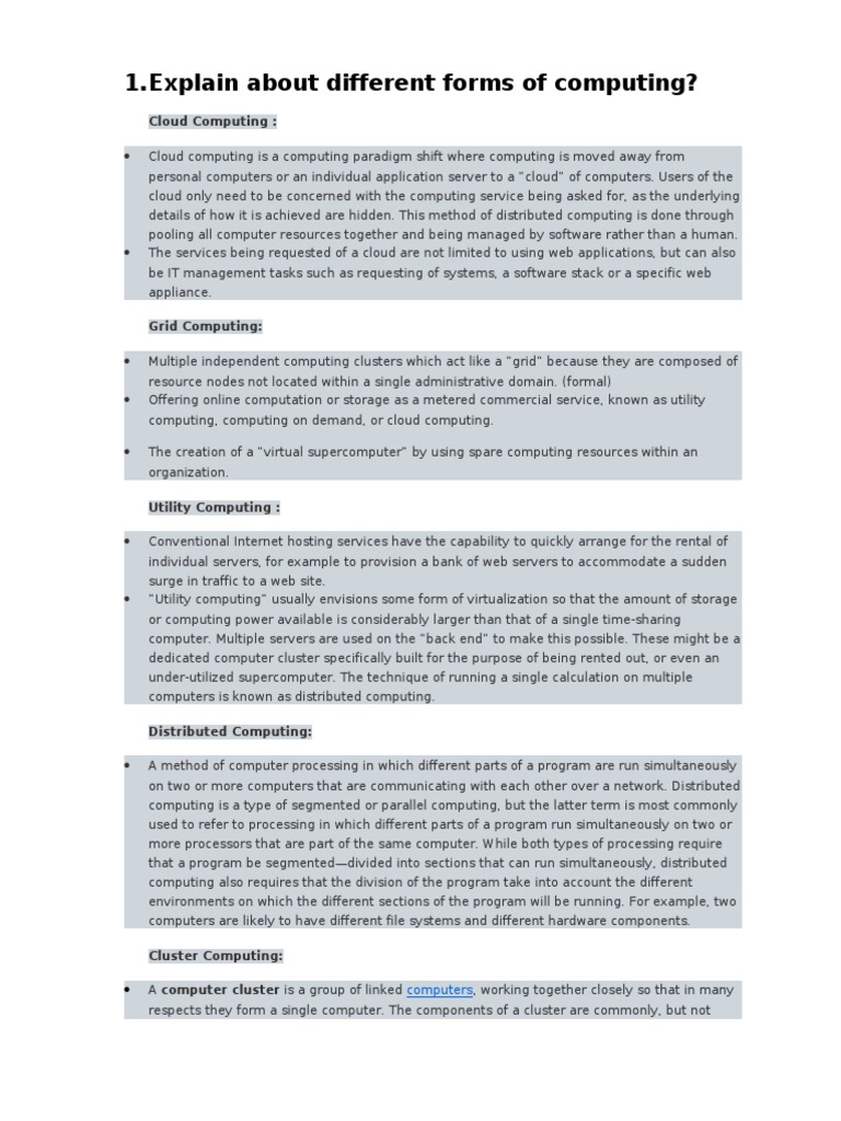 I-Mid Distributed Computing - Doc2 | PDF | Message Passing | Cloud ...