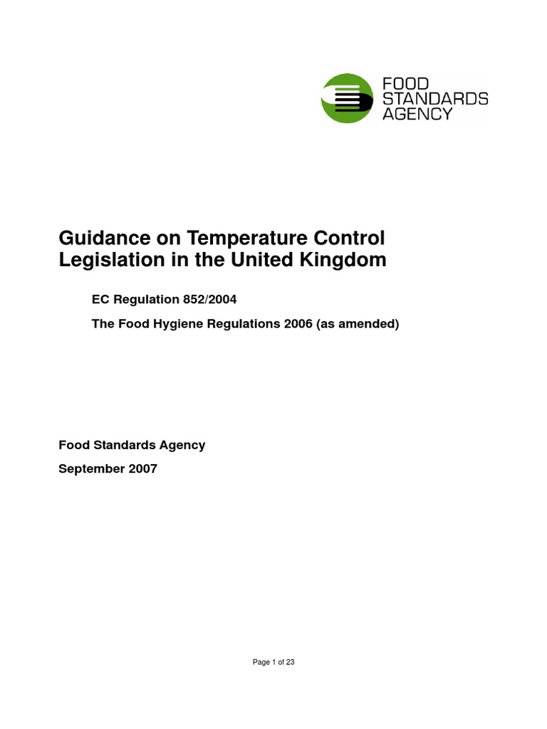 UK Temperature Control Guidelines | PDF | Shelf Life | Food Safety