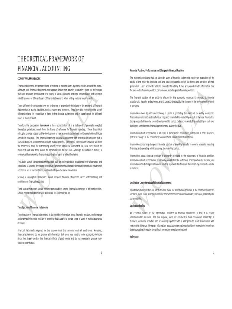 Financial Reporting Conceptual Framework | PDF | Financial Statement ...
