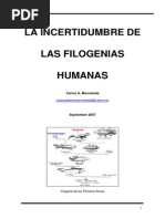 Incertidumbre de Las Filogenias Humanas