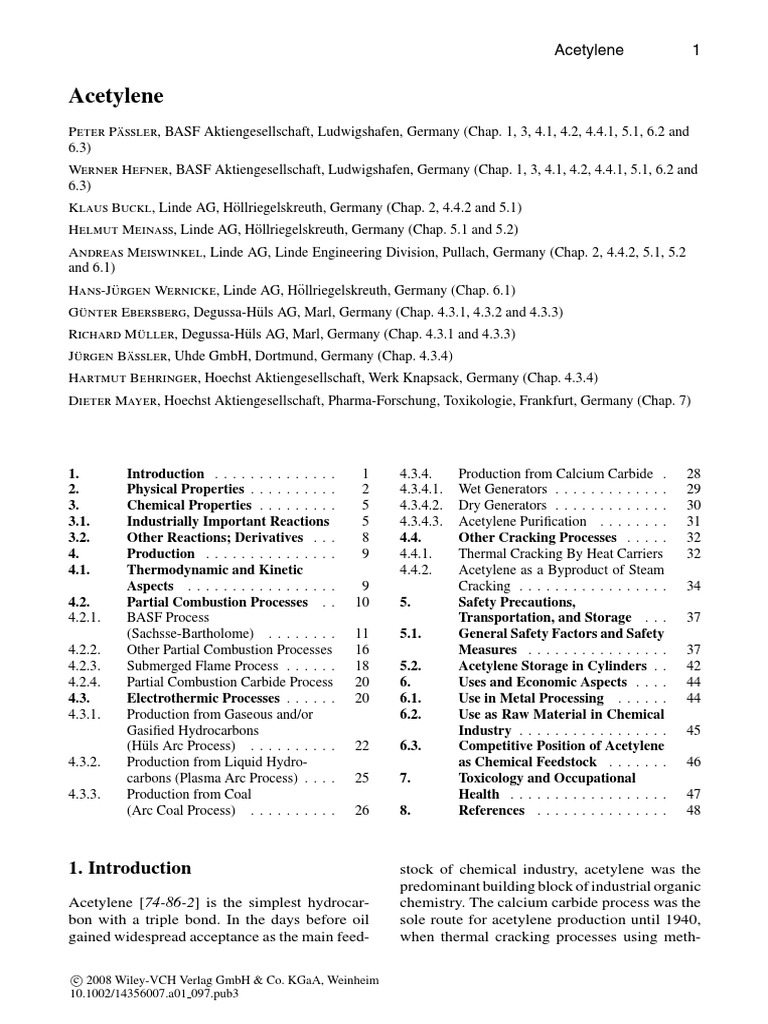 Acetylene PDF | PDF | Combustion | Cracking (Chemistry)