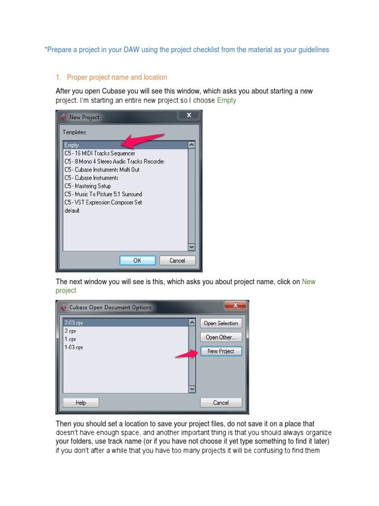 DAW Project Setup Checklist Guide | PDF | Technology & Engineering