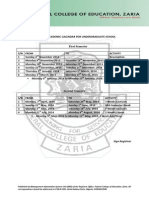 Academic Calender 2013/2014