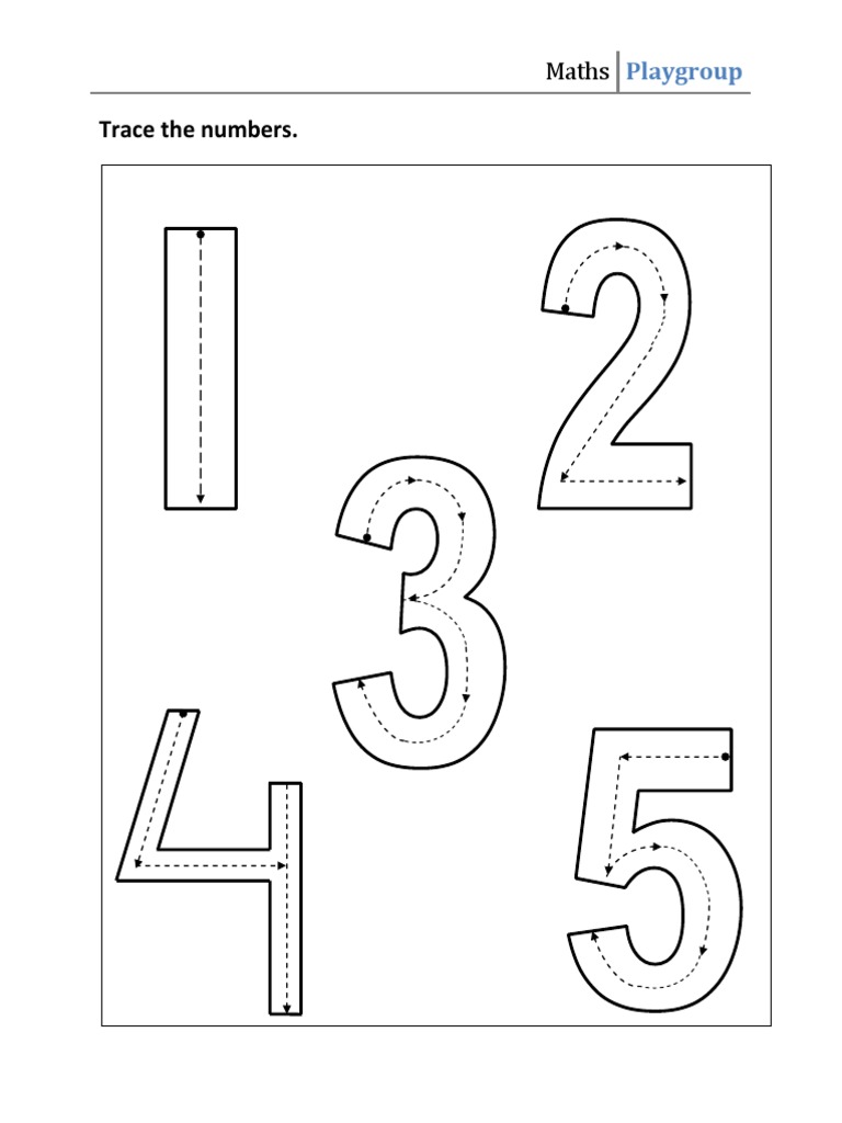 Trace Numbers for Maths Playgroup | PDF