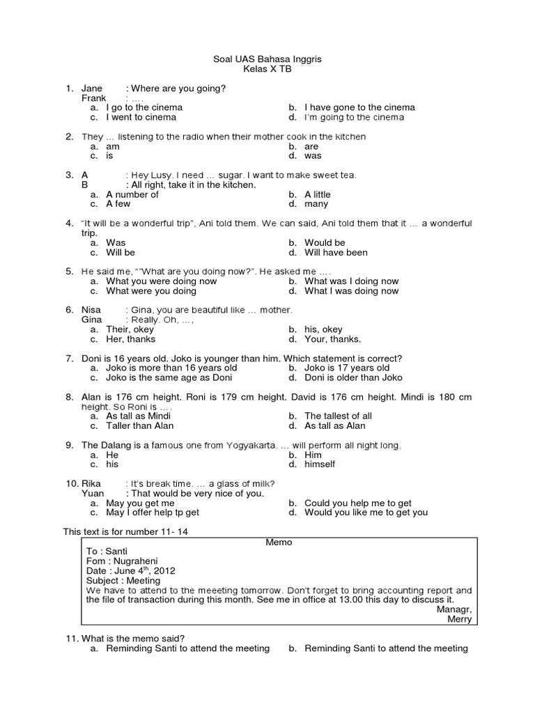 Soal Essay Bahasa Indonesia Kelas 10 Semester 1 Kurikulum 2013