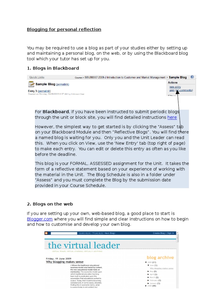 Blogging for Personal Reflection Guide | PDF | Blog | Tag (Metadata)