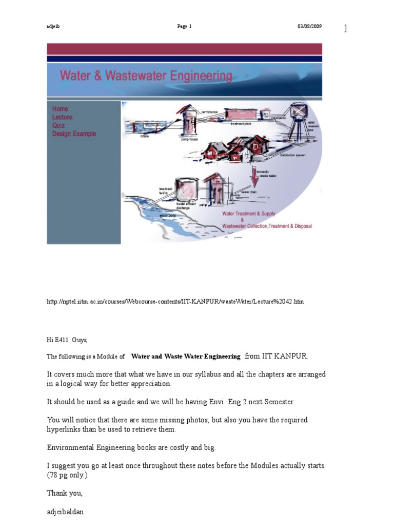 Water and Waste Water Eng | PDF | Home & Garden | Technology & Engineering