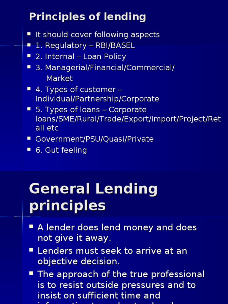 Key Principles of Lending Explained | PDF | Loans | Collateral (Finance)
