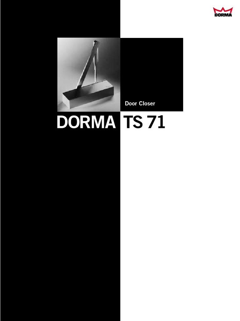 Dorma TS71 Prospektus PDF | PDF | Iso 9000 | Manufactured Goods
