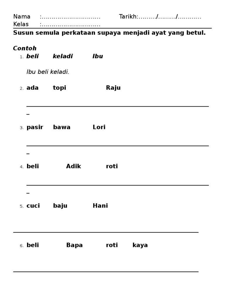 Susun semula perkataan