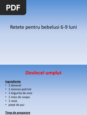 Retete Pentru Bebelusi 6 9 Luni Pptx