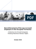 Non-Enforcement of the Law on Israeli Employers in the Occupied Territories