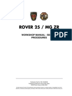 Rover 25 MG ZR Service Procedures
