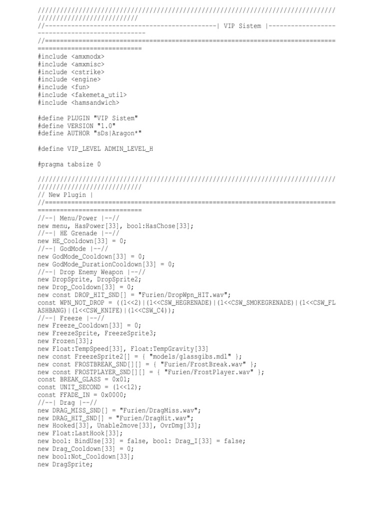 VIP System Plugin for CS 1.6 | PDF | Software Engineering | Software