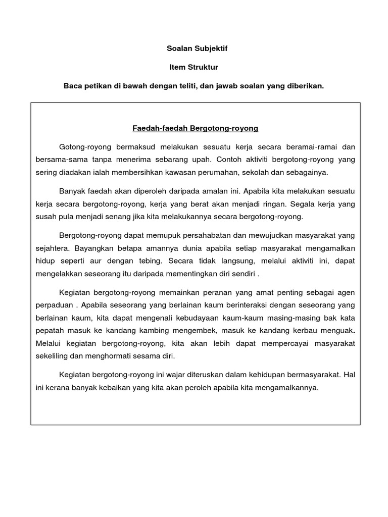 Soalan Subjektif Pdf