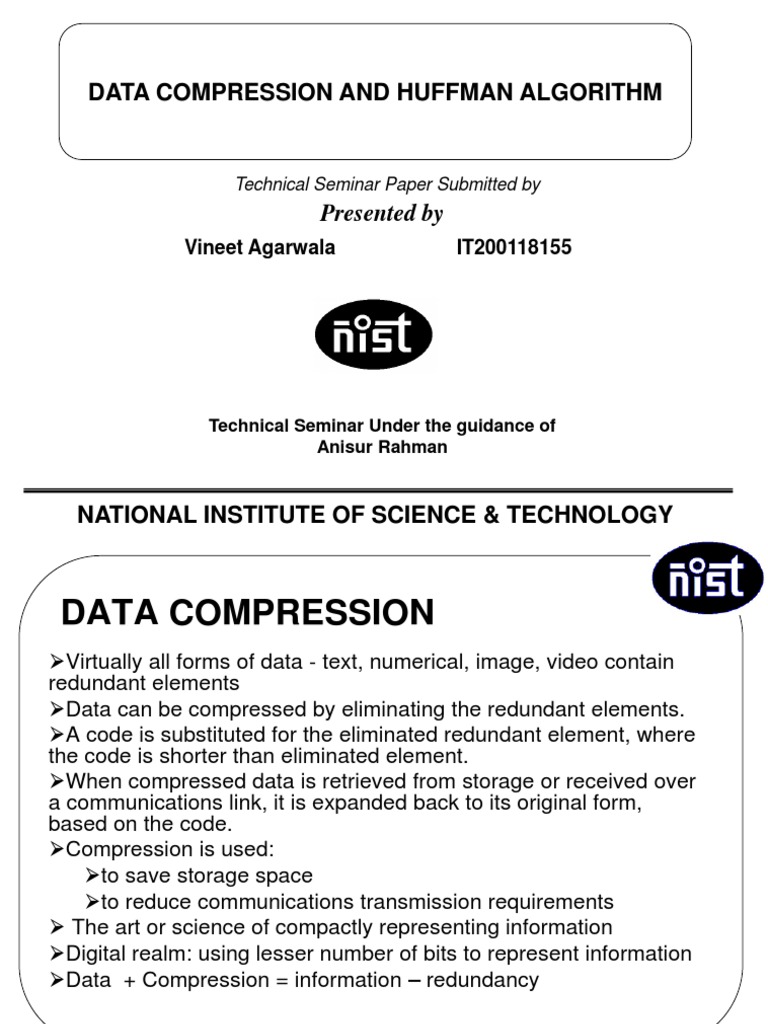Huffman Data Compression Techniques | PDF | Data Compression | Applied ...