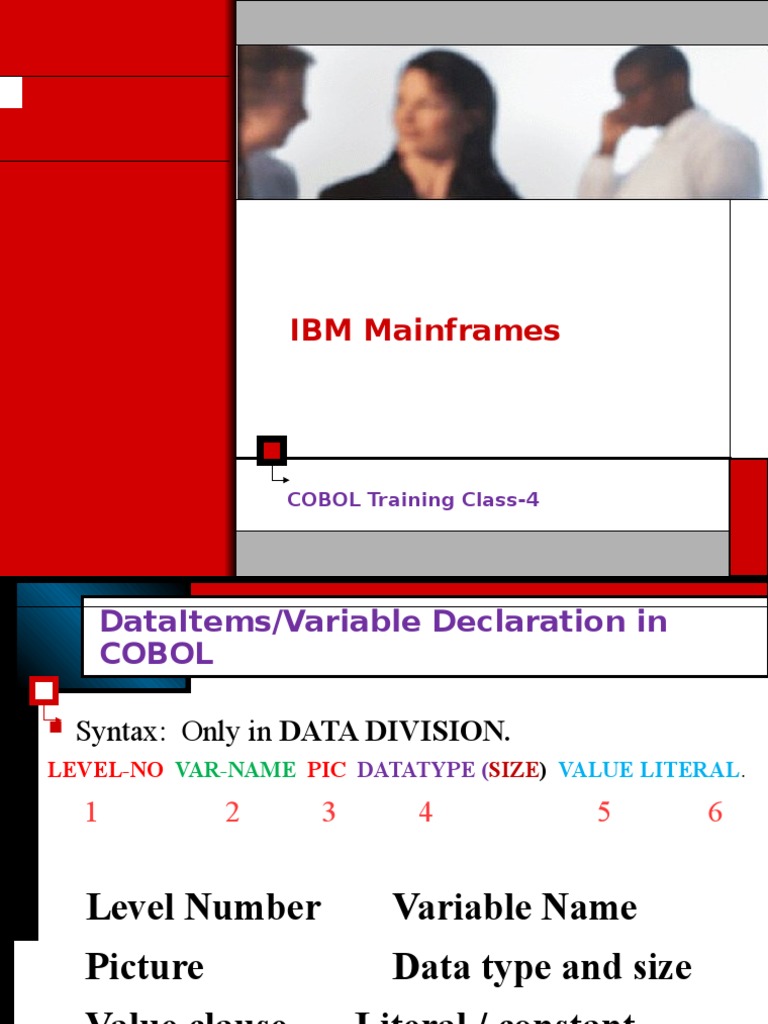 COBOL Variable Declaration Guide | PDF | Computer Related Introductions ...