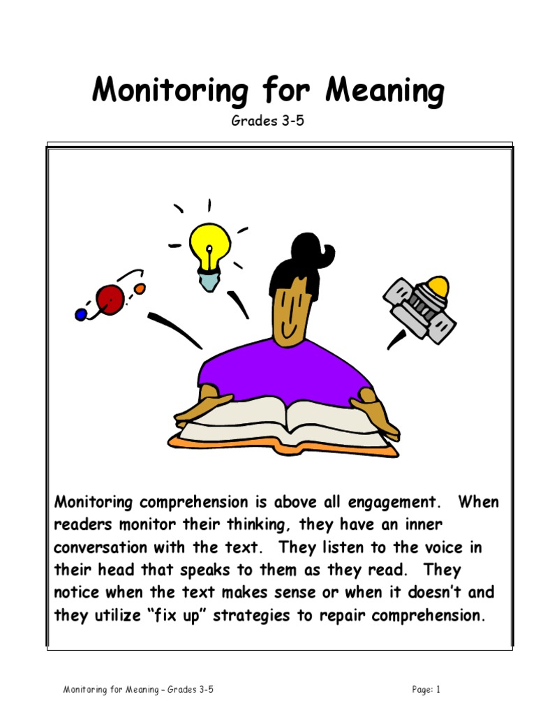 Unit of Study Monitoring For Meaning GR 35 PDF PDF Reading